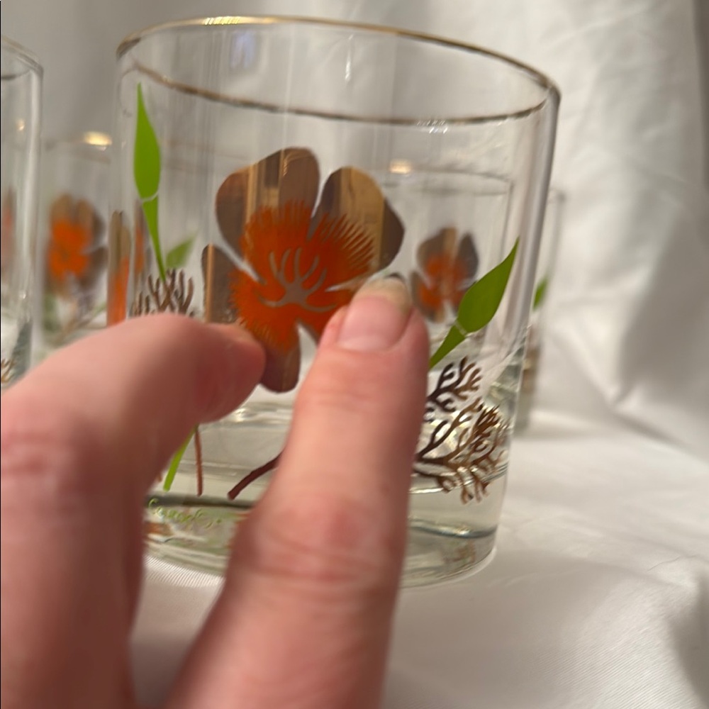 🐿️ Vintage MCM Couroc Weighted Rocks Glasses Set - Poppy - Picture 5 of 6